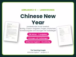 Vorschau - Arbeitsblätter - Chinese New Year – Landeskunde Englisch - Deckblatt