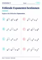 Vorschau - Arbeitsblätter - Fehlende Exponenten bestimmen - Seite 3