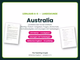 Vorschau - Arbeitsblätter - Discover Australia – Landeskunde Englisch - Deckblatt