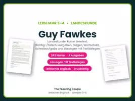 Vorschau - Arbeitsblätter - Guy Fawkes – Landeskunde Englisch - Deckblatt