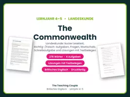 Vorschau - Arbeitsblätter - The Commonwealth – Landeskunde Englisch - Deckblatt