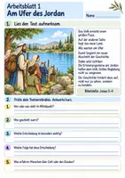 Vorschau - Arbeitsblätter - Josua erinnert am Jordan | Religion Klasse 3 Arbeitsblätter | Evangelische Religionslehre | 10 Arbeitsblätter als PDF - Seite 1
