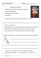 Vorschau - Arbeitsblätter - Quiz zur "Beethoven-Reportage" (mit Lösung) - Deckblatt