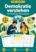 Vorschau - Arbeitsblätter - Stationenlernen Demokratie, Klasse 7-8 - Deckblatt