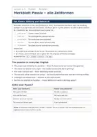 Vorschau - Arbeitsblätter - Merkblatt Passiv Englisch alle Zeitformen - Seite 1
