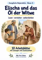 Vorschau - Arbeitsblätter - Elischa und das Öl der Witwe | Religion Klasse 3 Arbeitsblätter | Evangelische Religionslehre | 10 Arbeitsblätter als PDF - Deckblatt