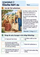 Vorschau - Arbeitsblätter - Elischa und das Öl der Witwe | Religion Klasse 3 Arbeitsblätter | Evangelische Religionslehre | 10 Arbeitsblätter als PDF - Seite 2