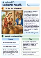 Vorschau - Arbeitsblätter - Elischa und das Öl der Witwe | Religion Klasse 3 Arbeitsblätter | Evangelische Religionslehre | 10 Arbeitsblätter als PDF - Seite 3