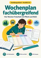 Vorschau - Arbeitsblätter - Wochenplan fachübergreifend, Klasse 5-6 - Deckblatt