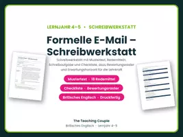 Vorschau - Arbeitsblätter - Formelle E-Mail schreiben Englisch - Deckblatt