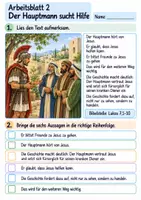 Vorschau - Arbeitsblätter - Jesus hilft dem Hauptmann | Religion Klasse 3 Arbeitsblätter | Evangelische Religionslehre | 10 Arbeitsblätter als PDF - Seite 2