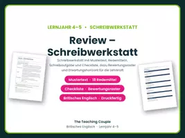 Vorschau - Arbeitsblätter - Review schreiben Englisch Film und Buch - Deckblatt