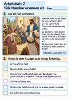 Vorschau - Arbeitsblätter - Jesus richtet eine Frau auf | Religion Klasse 3 Arbeitsblätter | Evangelische Religionslehre | 10 Arbeitsblätter als PDF - Seite 2