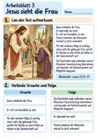 Vorschau - Arbeitsblätter - Jesus richtet eine Frau auf | Religion Klasse 3 Arbeitsblätter | Evangelische Religionslehre | 10 Arbeitsblätter als PDF - Seite 3