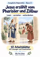 Vorschau - Arbeitsblätter - Jesus erzählt vom Pharisäer und Zöllner | Religion Klasse 3 Arbeitsblätter | Evangelische Religionslehre | 10 Arbeitsblätter als PDF - Deckblatt