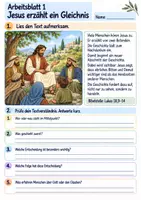 Vorschau - Arbeitsblätter - Jesus erzählt vom Pharisäer und Zöllner | Religion Klasse 3 Arbeitsblätter | Evangelische Religionslehre | 10 Arbeitsblätter als PDF - Seite 1
