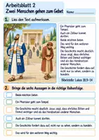 Vorschau - Arbeitsblätter - Jesus erzählt vom Pharisäer und Zöllner | Religion Klasse 3 Arbeitsblätter | Evangelische Religionslehre | 10 Arbeitsblätter als PDF - Seite 2