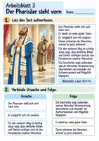 Vorschau - Arbeitsblätter - Jesus erzählt vom Pharisäer und Zöllner | Religion Klasse 3 Arbeitsblätter | Evangelische Religionslehre | 10 Arbeitsblätter als PDF - Seite 3