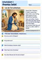 Vorschau - Arbeitsblätter - Ananias hilft Saulus | Religion Klasse 3 Arbeitsblätter | Evangelische Religionslehre | 10 Arbeitsblätter als PDF - Seite 1