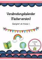 Vorschau - Fördermaterial/Inklusion - Verabredungskalender (Fächerversion) - Deckblatt