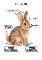 Aperçu - Feuilles d'exercices - Les parties du corps du lapin (maternelle, cycle 2) - Page de couverture