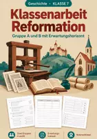 Vorschau - Test - Klassenarbeit Reformation, Klasse 7 - Deckblatt