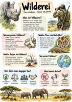 Vorschau - Arbeitsblätter - Lernplakat + Arbeitsblätter zum Thema "Wilderei" + Lösung & MP3 + Mindmap + Infografik - Deckblatt