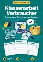 Vorschau - Test - Klassenarbeit Verbraucher, Klasse 7-8 - Deckblatt