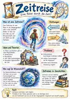 Vorschau - Arbeitsblätter - Lernplakat + Arbeitsblätter zum Thema "Zeitreise" + Lösung & MP3 + Mindmap + Infografik - Deckblatt