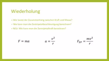 Vorschau - Stundenentwürfe - Mit Zentripetalkraft und Zentrifugalkraft rechnen (U-Stunde) - Seite 2