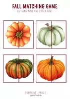 anteprima - Esercizi - Gioco di Abbinamento Autunno: Zucche e Foglie | Fall Matching Cards - pumpkins & leaves - Pagina 2