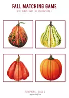 anteprima - Esercizi - Gioco di Abbinamento Autunno: Zucche e Foglie | Fall Matching Cards - pumpkins & leaves - Pagina 3