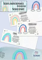 Vorschau - Arbeitsblätter - Schuljahresorakel Regenbogen Schulstart Geschenk back to school - Deckblatt