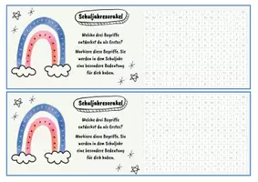 Vorschau - Arbeitsblätter - Schuljahresorakel Regenbogen Schulstart Geschenk back to school - Seite 2