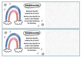 Vorschau - Arbeitsblätter - Schuljahresorakel Regenbogen Schulstart Geschenk back to school - Seite 3