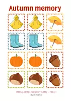 anteprima - Esercizi - Memor.y di Autunno - vocabolario Inglese, Fall vocabulary game, ESL - Pagina 1