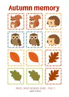 anteprima - Esercizi - Memor.y di Autunno - vocabolario Inglese, Fall vocabulary game, ESL - Pagina 3