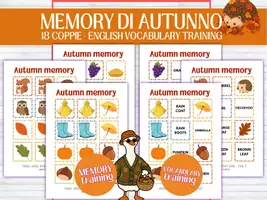 anteprima - Esercizi - Memor.y di Autunno - vocabolario Inglese, Fall vocabulary game, ESL - Pagina di copertina