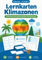 Vorschau - Spiele - Klimazonen, Klasse 9, Lernkarten - Deckblatt