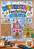 Vorschau - Mal- und Bastelvorlagen - Fensterdeko Winter Kunst Winterstadt Vertretungsstunde Klasse 1-6 - Deckblatt