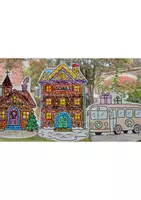 Vorschau - Mal- und Bastelvorlagen - Fensterdeko Winter Kunst Winterstadt Vertretungsstunde Klasse 1-6 - Seite 2
