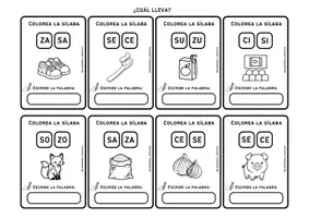 Vista previa - Hojas de trabajo - CUADERNO FONEMAS S/Z - página 2