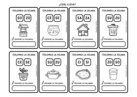 Vista previa - Hojas de trabajo - CUADERNO FONEMAS S/Z - página 3