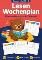 Vorschau - Arbeitsblätter - Lesen Wochenplan, Klasse 1-2, mit Lösung - Deckblatt