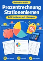 Vorschau - Arbeitsblätter - Prozentrechnung Stationenlernen, Klasse 7 - Deckblatt