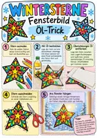 Vorschau - Mal- und Bastelvorlagen - Fensterdeko Winter Sterne Fensterbild Kunst Vertretungsstunde Klasse 1-4 - Seite 1