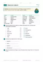 Vorschau - Arbeitsblätter - Classroom objects, Klasse 3-4, Übungen - Seite 3