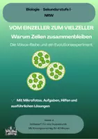 Vorschau - Arbeitsblätter - Vom Einzeller zum Vielzeller – Volvox-Reihe & Evolutionsexperiment | Klasse 9 | mit Lösungen - Deckblatt