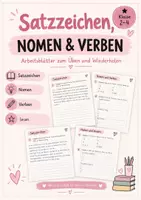 Vorschau - Arbeitsblätter - Satzzeichen, Nomen & Verben - Wiederholung - Deckblatt