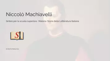 anteprima - Presentazioni / Lavagne - Niccolo Machiavelli - lezione completa - Pagina di copertina